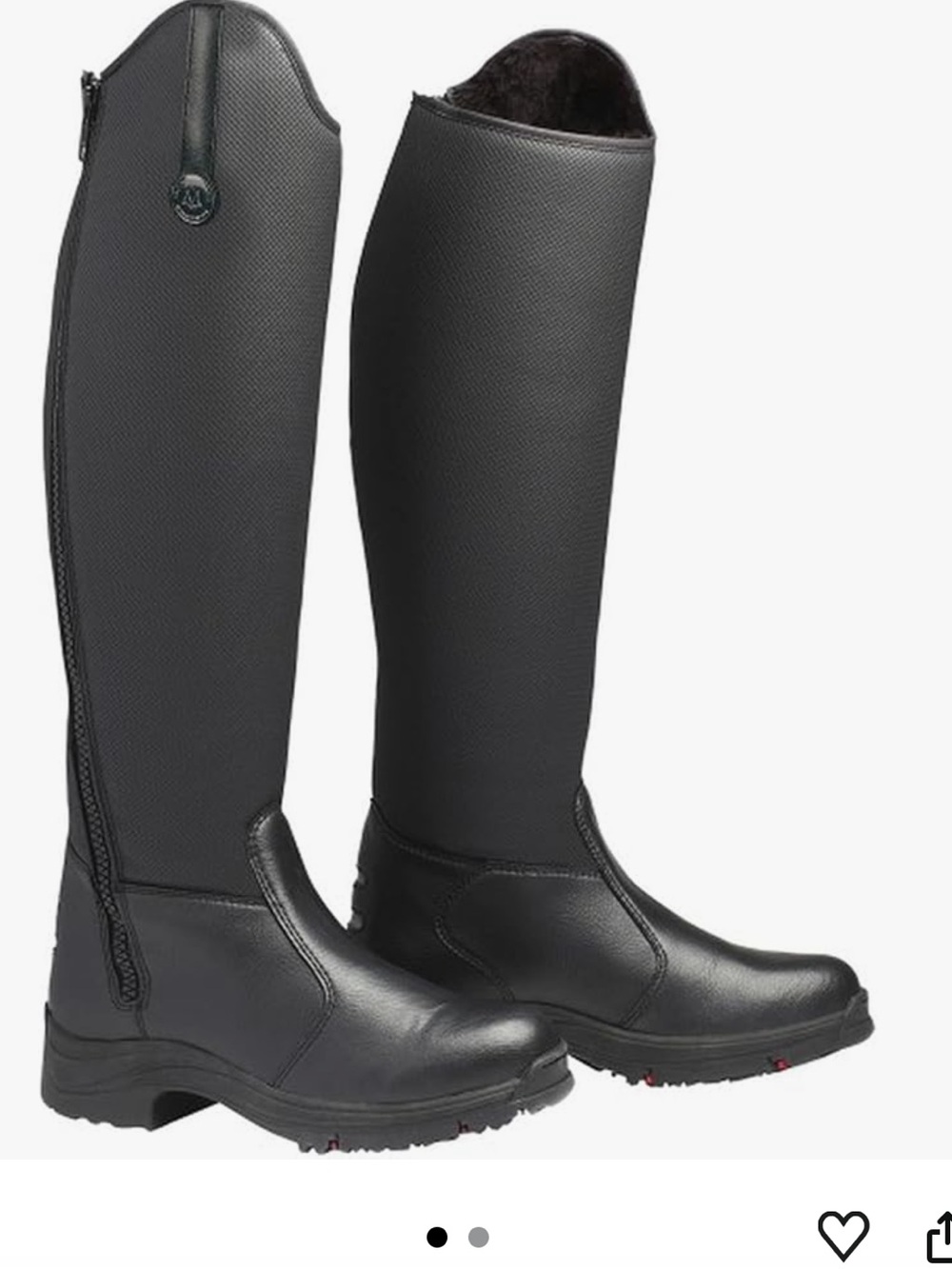 Mountain Horse Womens Boots Thermolite Insulated Zip Tall Riding Boots Black
